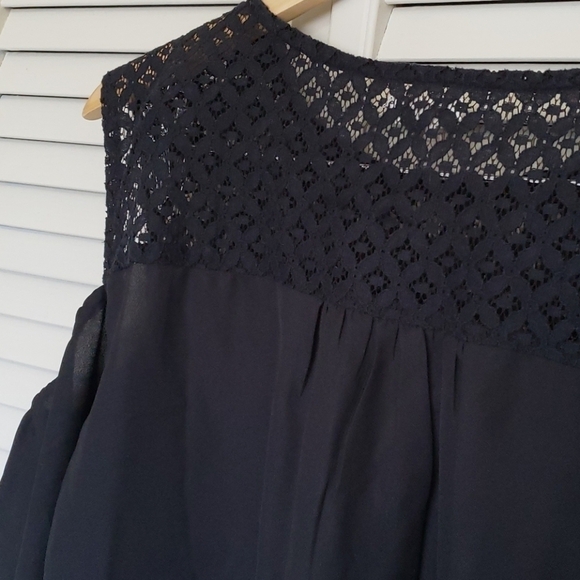 Jennifer & Grace Cold Shoulder Blouse, Black, 1X - Picture 8 of 9